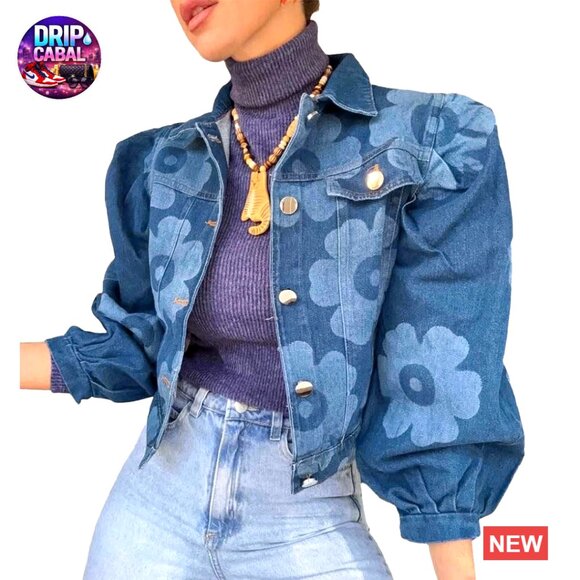Jackets & Blazers - Denim Jacket Floral Button Down Long Sleeve Streetwear Fall Coat Women's Casual